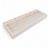 Vasque à poser Travertin Beige - 120x45x10cm - Ecoulement caché - Bord Droit - Lisse -