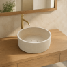 Vasque à poser Travertin Beige - Bol III - ⌀ 40x15cm - Lisse -