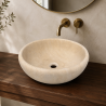 Vasque à poser Travertin Beige - Bol - ⌀ 40x15cm - Lisse -
