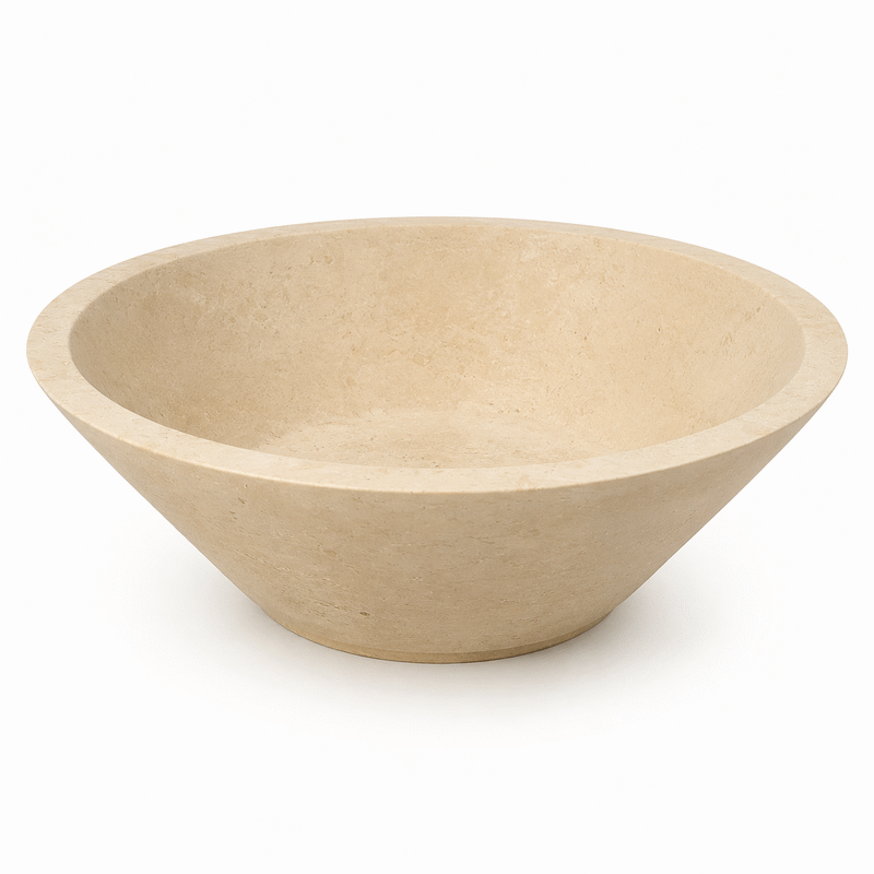 Vasque à poser Travertin Beige - Bol IV - ⌀ 40x15cm - Lisse -