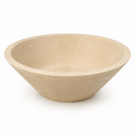 Vasque à poser Travertin Beige - Bol IV - ⌀ 40x15cm - Lisse -