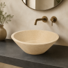 Vasque à poser Travertin Beige - Bol IV - ⌀ 40x15cm - Lisse -