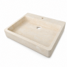 Evier à poser Travertin beige - 1 bac - 90x70x15cm - Lisse -