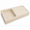 Evier à poser Travertin beige - 1 bac - 100x50x15cm - Lisse -
