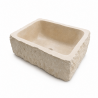 Evier à poser Marbre Beige - 1 bac - ≈ 65x50x26cm - Eclatée Naturelle -