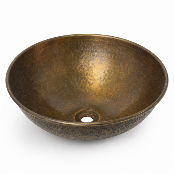 Vasque à poser Laiton - ⌀ 40x18cm - Martelée & Vieillie -