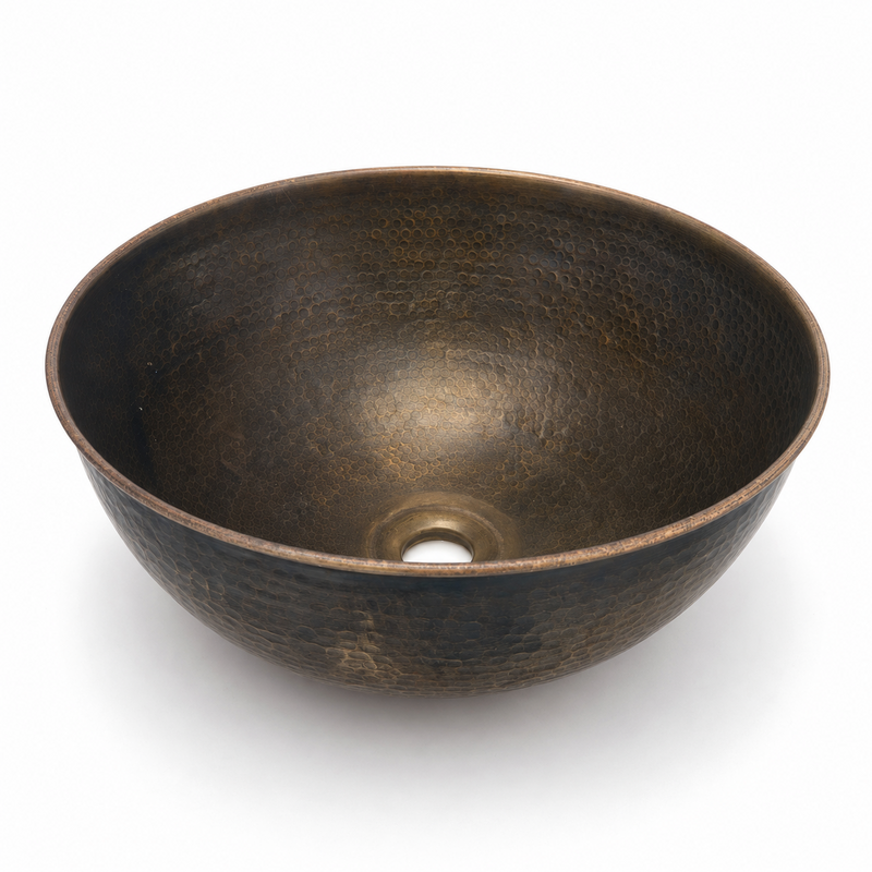 Vasque à poser Laiton - ⌀ 30x18cm - Martelée & Vieillie -