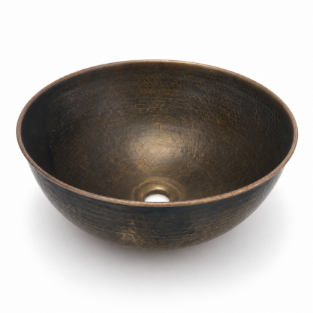 Vasque à poser Laiton - ⌀ 30x18cm - Martelée & Vieillie -