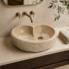 Vasque à poser Marbre Beige - 40x30x11cm - Eclatée -
