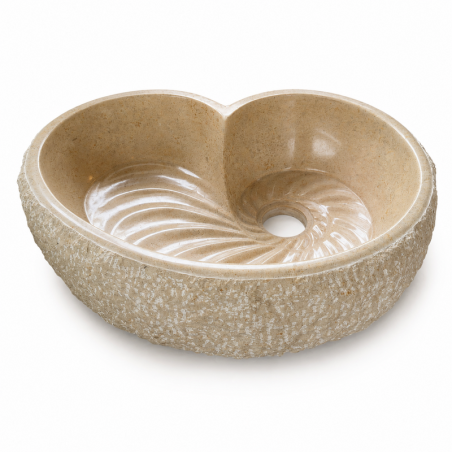 Vasque à poser Marbre Beige - 40x30x11cm - Eclatée -