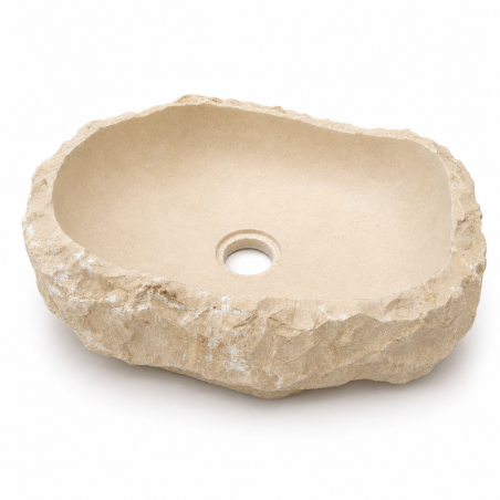 Vasque à poser Marbre Beige - 40x30x11cm - Eclatée Naturel -