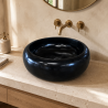 Vasque à poser Marbre Noir - ⌀ 40x15cm - Bombée Lisse -
