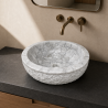 Vasque à poser Marbre Blanc - ⌀ 40x15cm- Bol Eclaté -