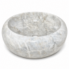 Vasque à poser Marbre Blanc - ⌀ 40x15cm - Bombée Lisse -