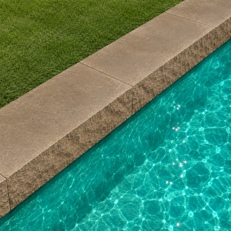 Margelle de piscine en Grès d'Inde Kandla - Multicolore - 100x35x15cm - Naturelle éclatée -