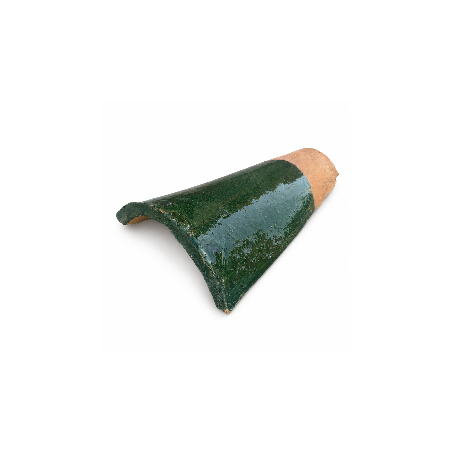 Tuile Marocaine - Vernissée Verte Emeraude - ≈ 30x16/10cm -