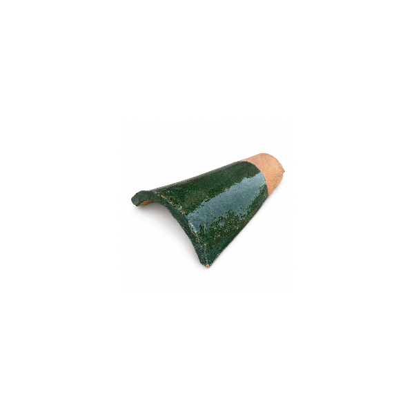 Tuile Marocaine - Vernissée Verte Emeraude - ≈ 30x16/10cm -