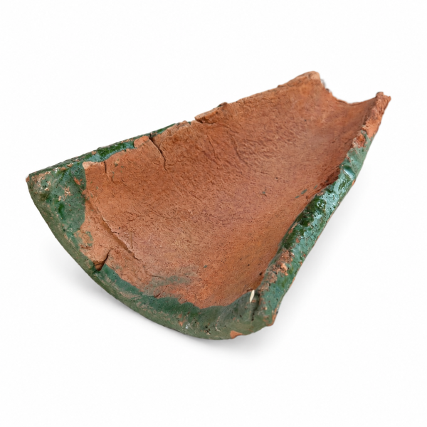 Tuile Marocaine - Vernissée Verte Olive - ≈ 30x16/10cm -