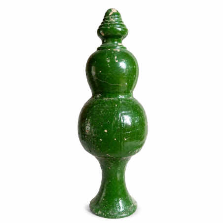Epi de Faitage - Vernissé Vert Emeraude - ≈ 40cm de hauteur -