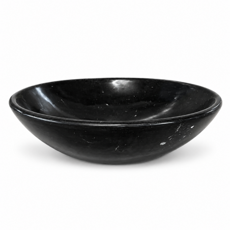 Vasque à poser Marbre Noir - ⌀ 40x15cm - Bol Lisse -