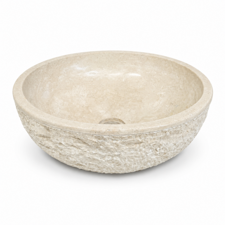 Vasque à poser Marbre Beige - ⌀ 40x15cm - Bol Eclaté -