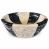 Vasque à poser Marbre Noir & Beige - ⌀ 40x15cm - Bol Eclaté -