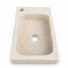Lave Main à poser Marbre Beige - 40x25x10cm - Lisse - Perçage Robinet Gauche -