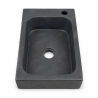 Lave Main à poser Marbre Noir - 40x25x10cm - Lisse - Perçage Robinet Droit -