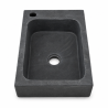 Lave Main à poser Marbre Noir - 40x25x10cm - Lisse - Perçage Robinet Gauche -