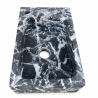 Lave Main à poser Marbre Noir Veiné Blanc - 40x25x10cm - Lisse - Perçage Robinet Gauche -