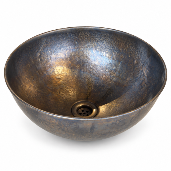 Vasque à poser Laiton - ⌀ 35x18cm - Martelée & Vieillie -