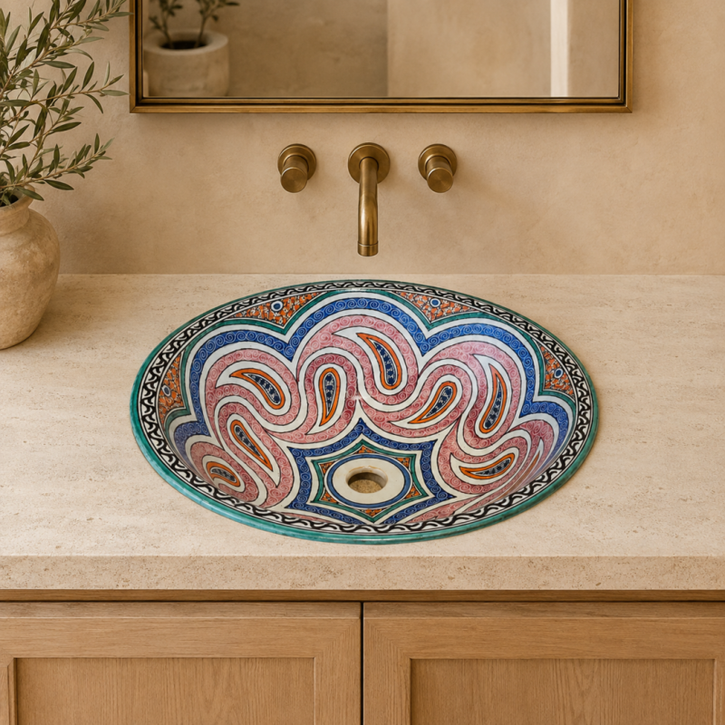 Vasque à encastrée Zellige - ø 50x18cm -