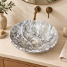 Vasque à poser Marbre Blanc - ⌀ 40x15cm - Bol Lisse -