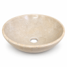 Vasque à poser Marbre Beige - ⌀ 40x15cm - Bol Lisse -