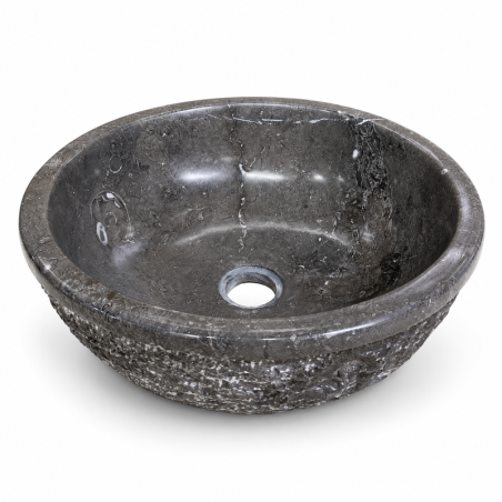 Vasque Marbre Gris - ⌀ 40cm - Hauteur 14cm - Bol Eclaté -