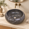 Vasque à poser Marbre Gris - ⌀ 40x15cm - Bombée Lisse -