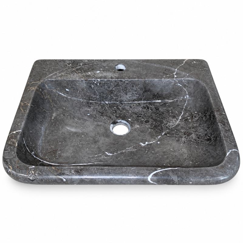 Vasque à encastrer Marbre Gris - 54,5x44x14,5cm - Lisse -