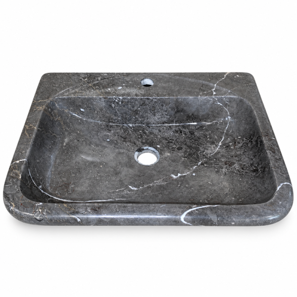 Vasque à encastrer Marbre Gris - 54,5x44x14,5cm - Lisse -