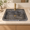 Vasque à encastrer Marbre Gris - 54,5x44x14,5cm - Lisse -