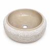 Vasque Marbre Beige - ⌀ 40cm - Hauteur 14cm - Bombée Eclatée -