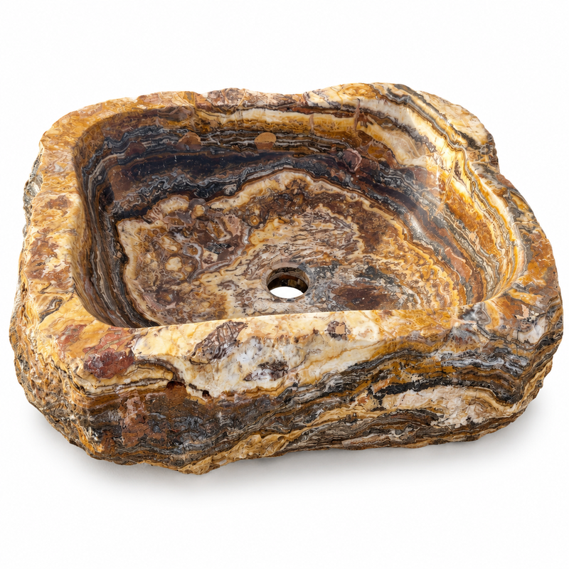 Vasque à poser Marbre Onyx - 50x40x15cm - Eclatée Naturelle -