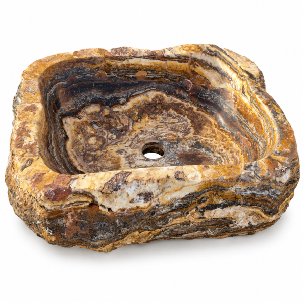 Vasque à poser Marbre Onyx - 50x40x15cm - Eclatée Naturelle -