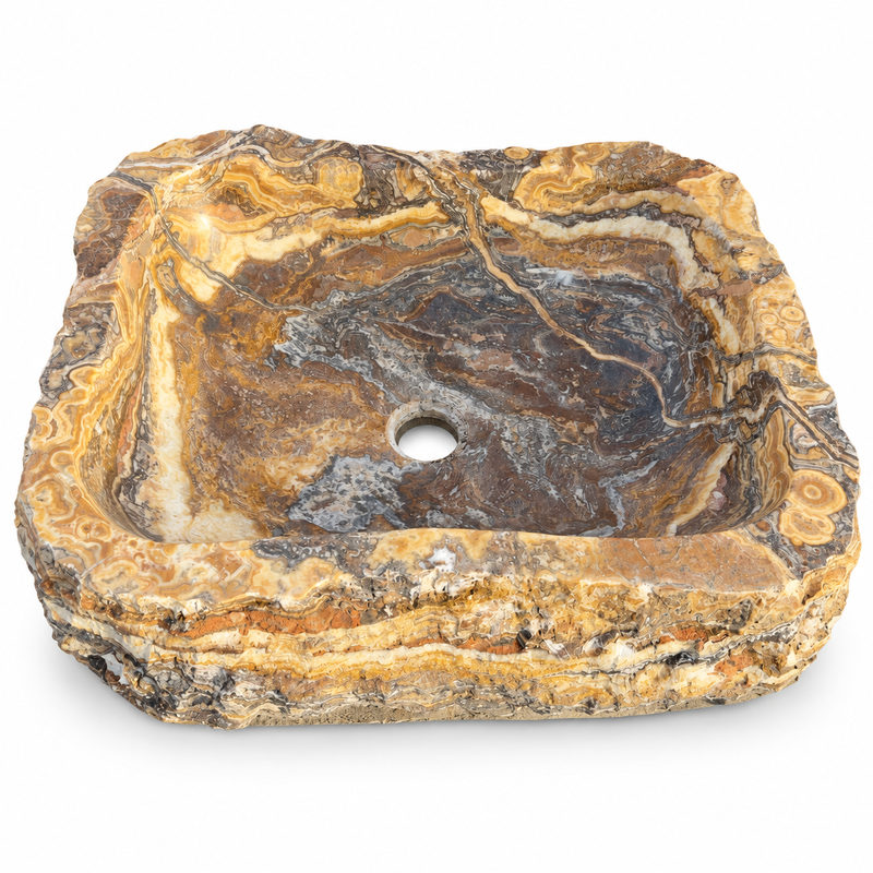 Vasque à poser Marbre Onyx II - 50x40x15cm - Eclatée Naturelle -