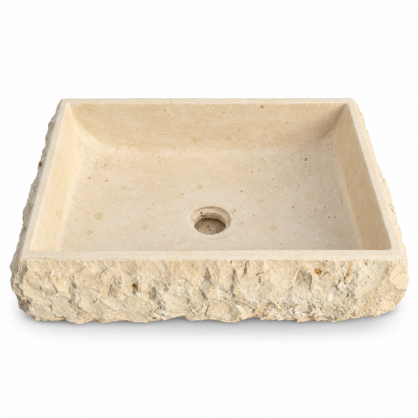 Vasque à poser Marbre Beige - 50x40x15cm - Eclatée Naturelle -