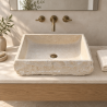 Vasque à poser Marbre Beige II - 50x40x15cm - Eclatée Naturelle -