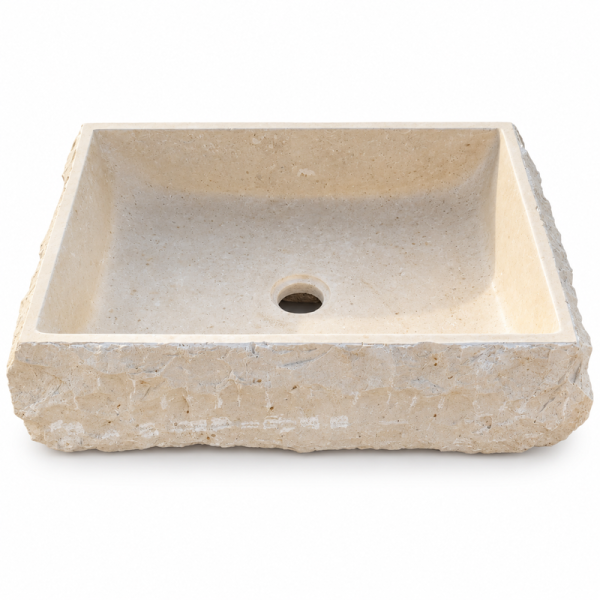 Vasque à poser Marbre Beige II - 50x40x15cm - Eclatée Naturelle -