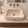 Vasque à poser Marbre Beige III - 50x40x15cm - Eclatée Naturelle -