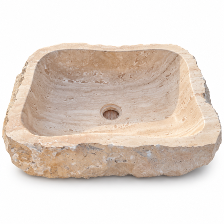 Vasque à poser Marbre Beige III - 50x40x15cm - Eclatée Naturelle -
