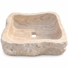 Vasque à poser Marbre Beige IV - 50x40x15cm - Eclatée Naturelle -