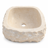 Vasque à poser Marbre Beige V - 45x45x15cm - Eclatée Naturelle -